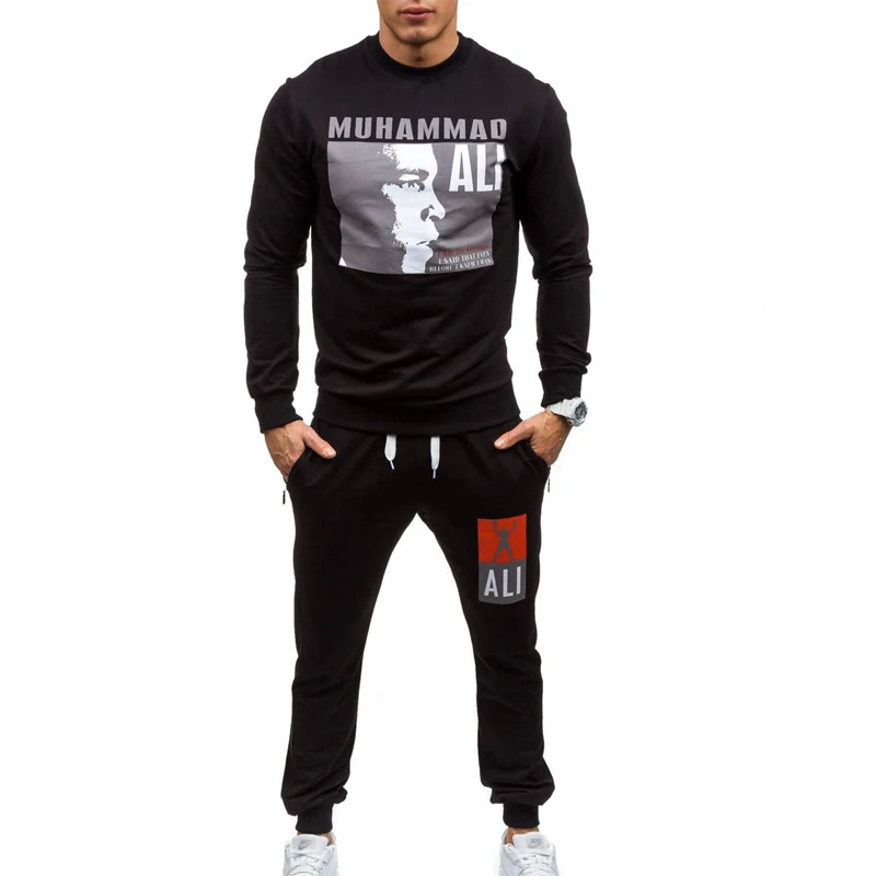 Мужской спортивный костюм ZOGAA повседневный из двух предметов пуловер и штаны с