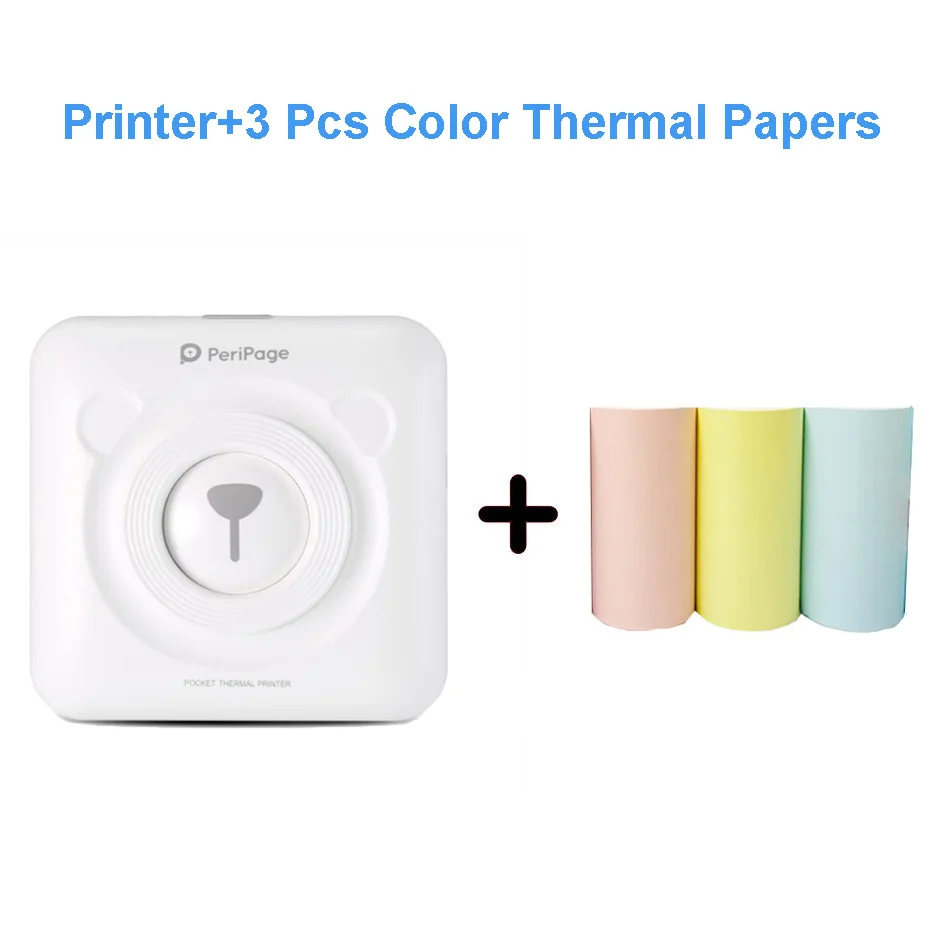 A6 3 Rolls Paper PeriPage Мини Портативный Bluetooth фотопринтер Карманный Термопринтер для мобильного телефона Android iOS Windows - Цвет: A6 3 Rolls Paper