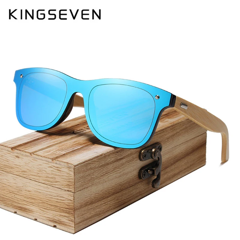 Мужские бамбуковые солнцезащитные очки KINGSEVEN брендовые дизайнерские ручной