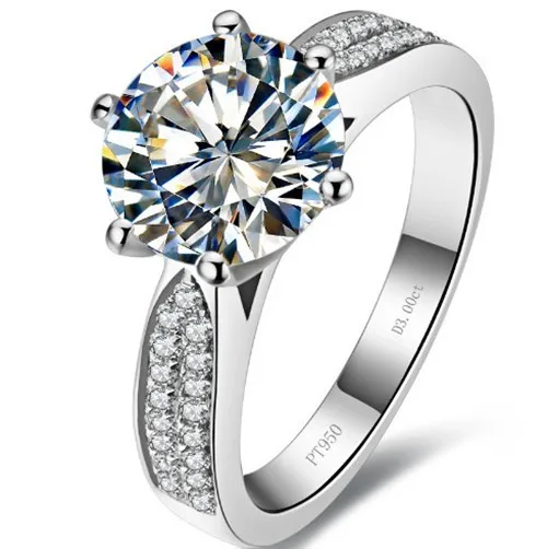 Amazing 3CT блестящее кольцо сертифицированное по G H цвету настоящий муасанит