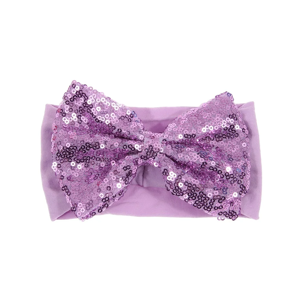 Yundfly Newborn Toddler Baby Girls Headwraps Sequin Bow Knotter Nylon Headband Children Hairband Hair Accessories | Мать и ребенок