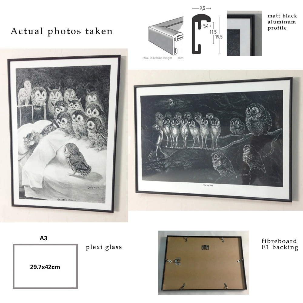 Классический супер узкий алюминиевый А3 постер рамка + Луи Уэйн 2 художественных