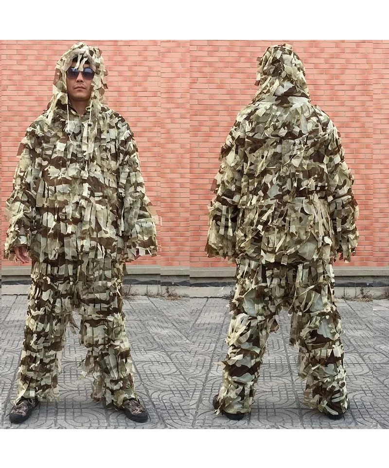 3D лист Армейский Камуфляж Yowie Ghillie костюм страйкбольный снайперский тактический охотничий костюм/охотничья Палатка/охотничья дышащая одежда для охоты