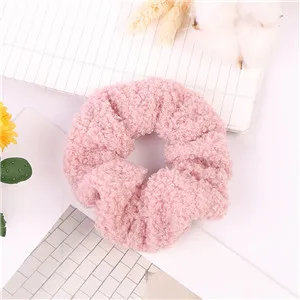 Pink Новое поступление; Симпатичные Модные женские мягкий, плюшевый бархат резинки для волос зимняя резинки для волос для девочек, аксессуар для волос тканью; прическа хвостик; - Цвет: Pink