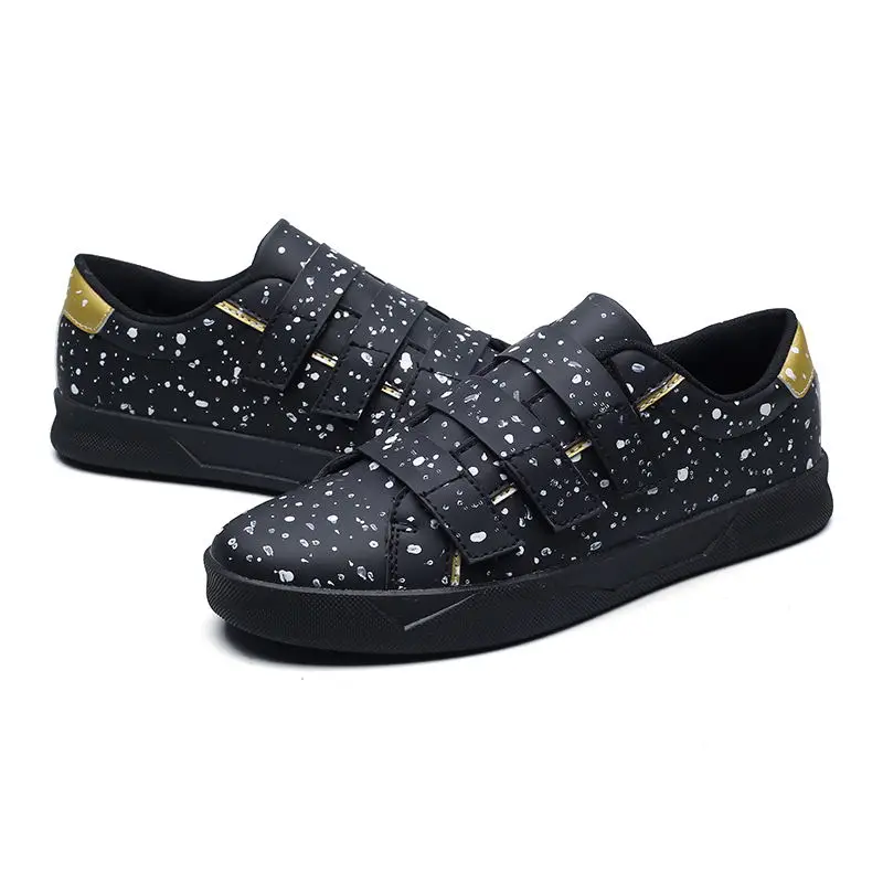 LAISUMK Men Hook Loop Casual Shoes Flat Brand Sneakers Male Outdoor Leather Handmade New Flats Platform | Обувь