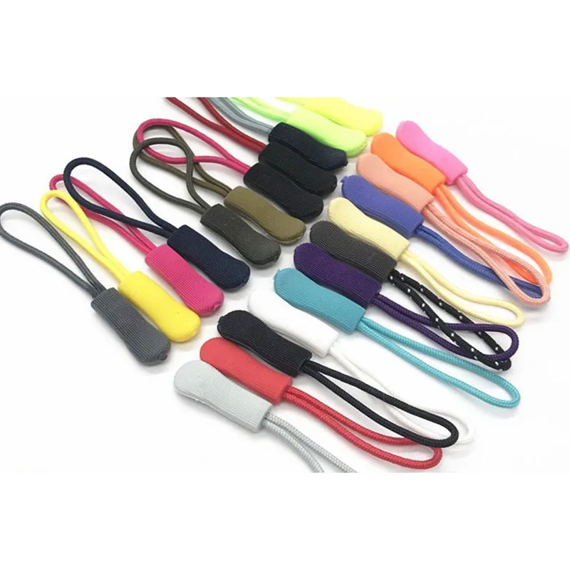 50 шт./лот Красочные нескользящие застежки-молнии слайдер веревка Съемник Веревка