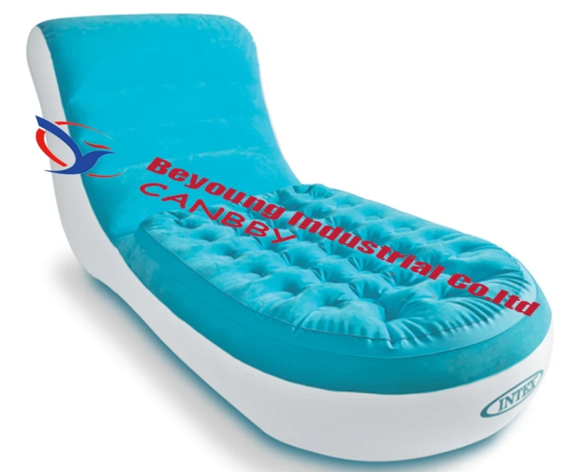 Синий Intex Splash Lounge L форма мягкое надувное кресло из ПВХ диван со спинкой, проколов дно