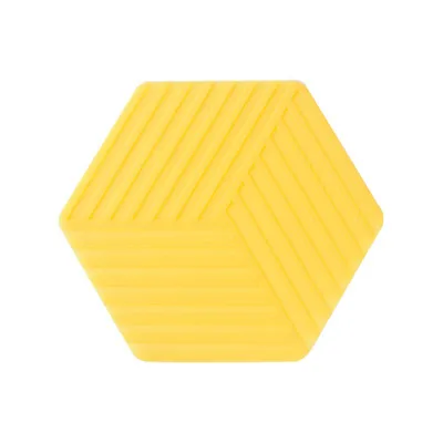 Yellow Утолщенный пищевой термостойкий силиконовый коврик для напитков подставки для кружек нескользящий горшок держатель для подставки Горячие кухонные аксессуары - Цвет: Yellow