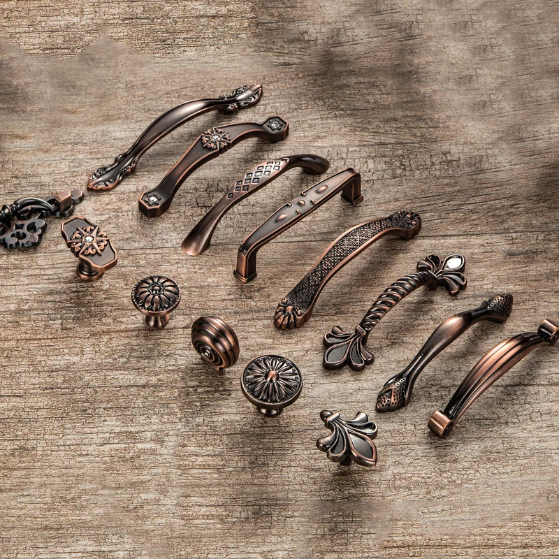 5 шт. Античная дверная ручка алмазные выдвижные ящики резные европейские ручки