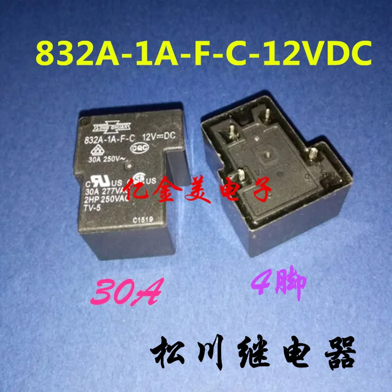 

832A-1A-F-C-12VDC реле 4-контактный 30A 832A-1A-F-S 832A-1A-C