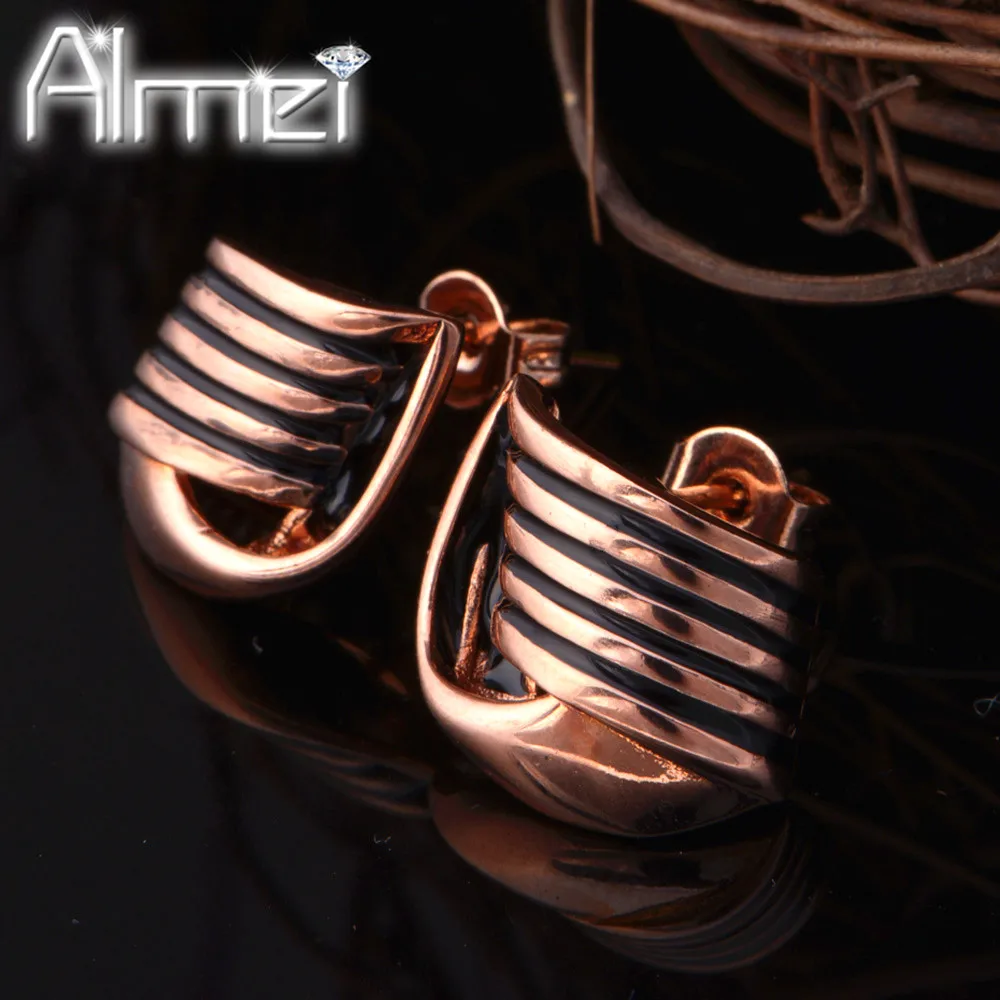 Almei скидка 15% модные корейские новые 2017 серьги гвоздики с кубическим цирконием
