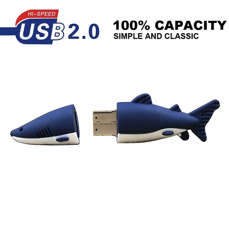Новый стиль мультфильм Usb флэш накопитель крутой 4 ГБ 8 16 32 милый акула USB 2 0 флешки U