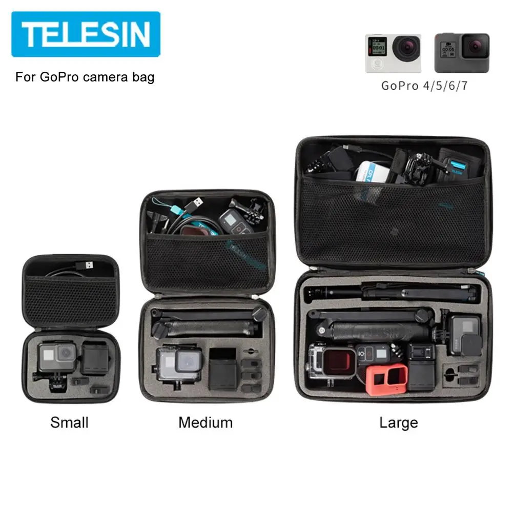 Чехол для Камеры TELESIN GoPro Hero 3 4 5 6 7 водонепроницаемый ударопрочный нейлоновый