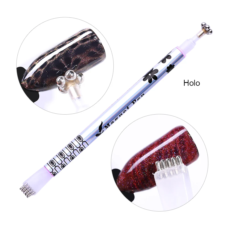 Магнитная палочка в полоску с цветами кошачий глаз для 3D магического эффекта