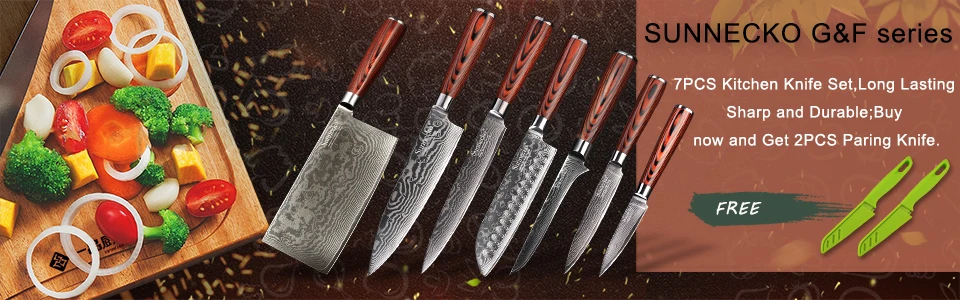 SUNNECKO 3 шт. Кухня Набор ножей, универсальный нож и нож шеф повара нож Santoku Ножи режущие иструменты 73-Слои японской дамасской VG10 Сталь Pakka деревянной ручкой