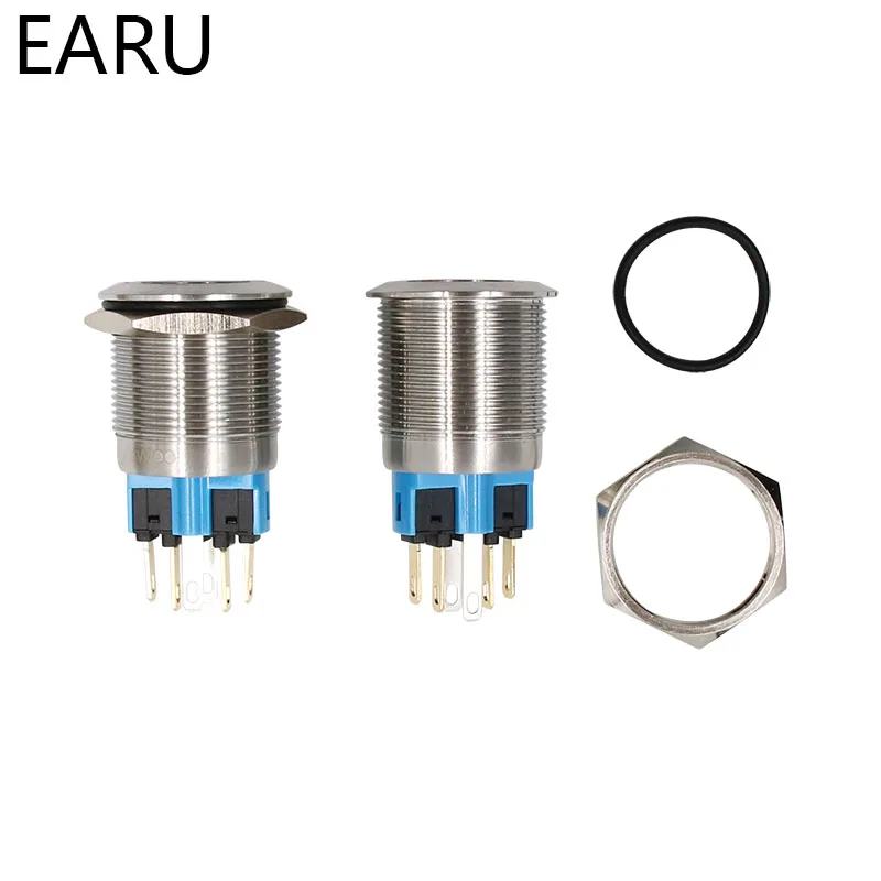 Водонепроницаемый металлический кнопочный переключатель из нержавеющей стали 22