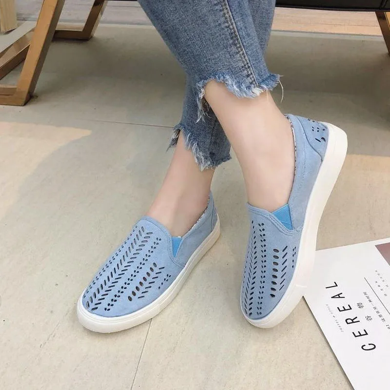 Женские туфли с вырезами VTOTA на плоской вулканизированной подошве лоферы