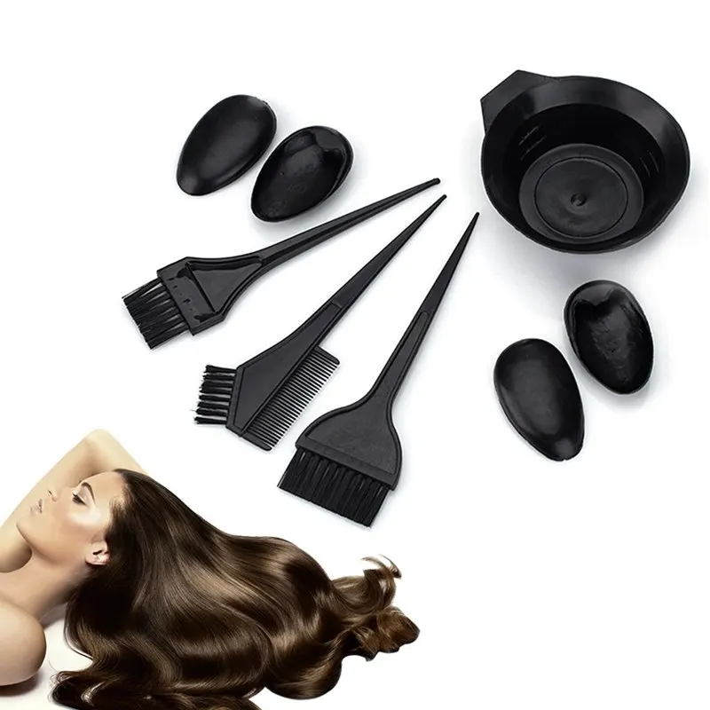 5PCS/set Black Hairdressing Tool Brushes Bowl Combo Salon Hair Color Dye DIY Set | Красота и здоровье
