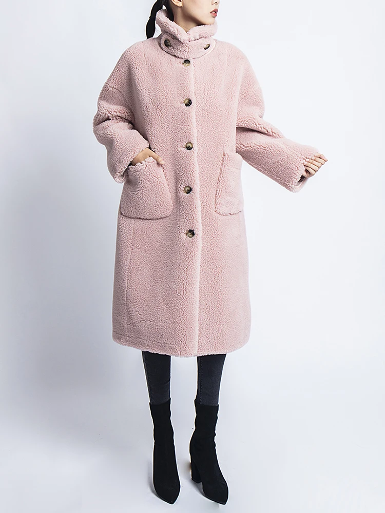 Abrigos mujer invierno, зимнее пальто из искусственного меха, 30% овечий мех, плюшевая куртка, женские длинные меховые пальто