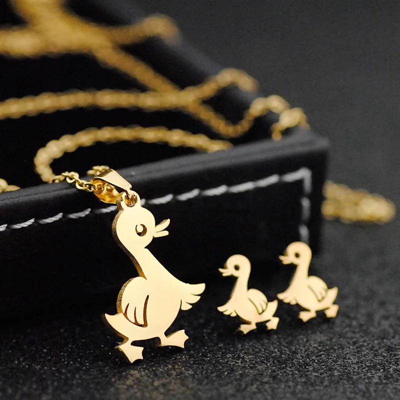 Милый ювелирный набор из нержавеющей стали с полой совой пингвином пламенным