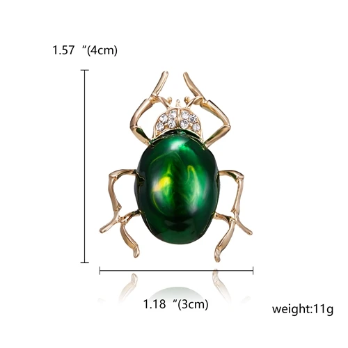 Green Insect RINHOO Блестящий Кристалл зеленый насекомое брошь геккон броши для женщин и детей Подарки на день рождения Одежда декоративный костюм воротник пальто булавки - Окраска металла: Green Insect