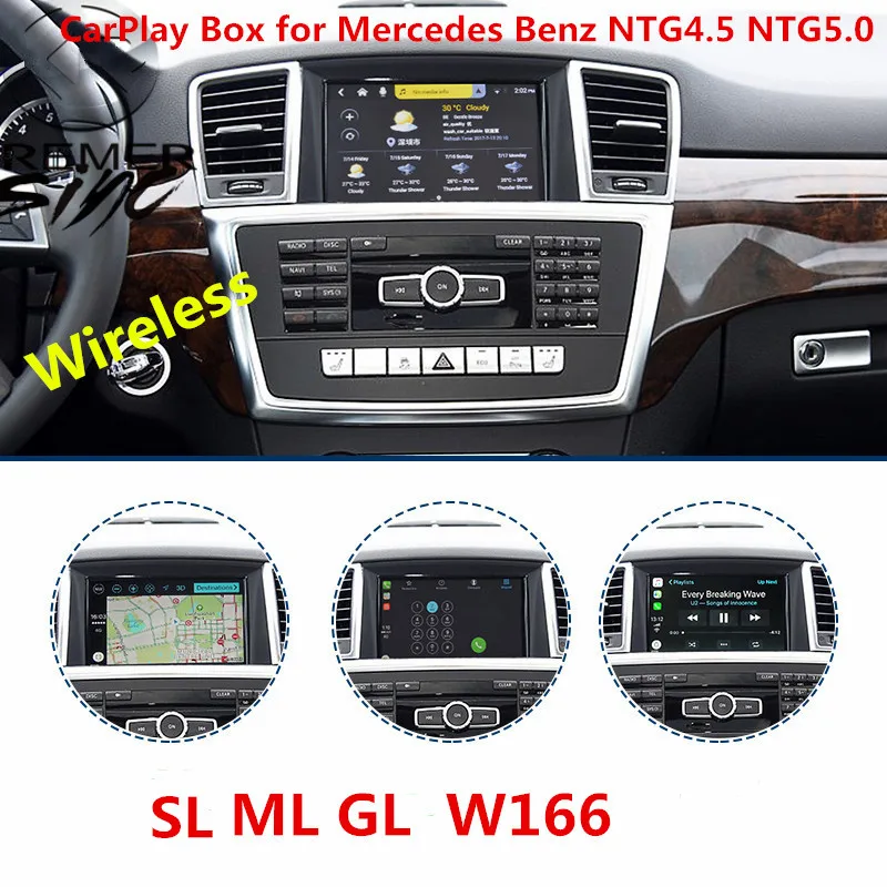 Бесплатная доставка Aftermarket Беспроводная смарт коробка Carplay для Mercedes Benz GL ML W166 GLAW156