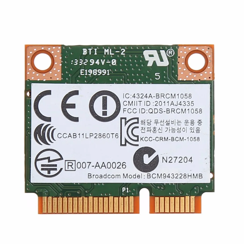Планшет-двухдиапазонный 2,4+ 5G 300M 802.11a/b/g/n WiFi Bluetooth 4,0 Беспроводная мини карта PCI-E для hp BCM943228HMB SPS 718451-001