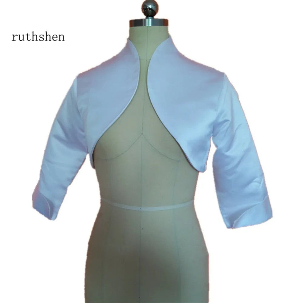Ruthshen новый свадебный Атласный топ с воротником и рукавом три четверти Bolero DS0625|sleeve