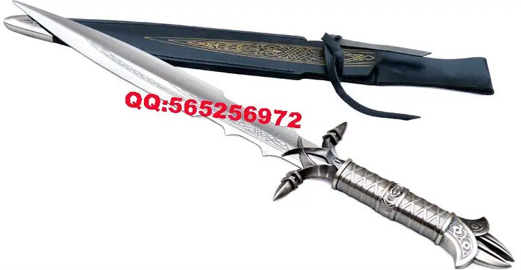 S4808 ANATHROS меч земляного воина ALUEN нож с черным кожаным футляром 27 дюймов|black sword|sword