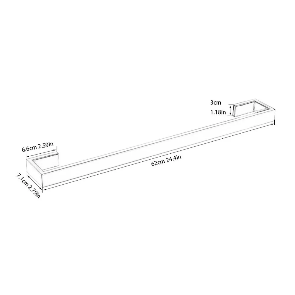 Отдельный держатель для полотенец Leyden из матовой нержавеющей стали 304 настенный