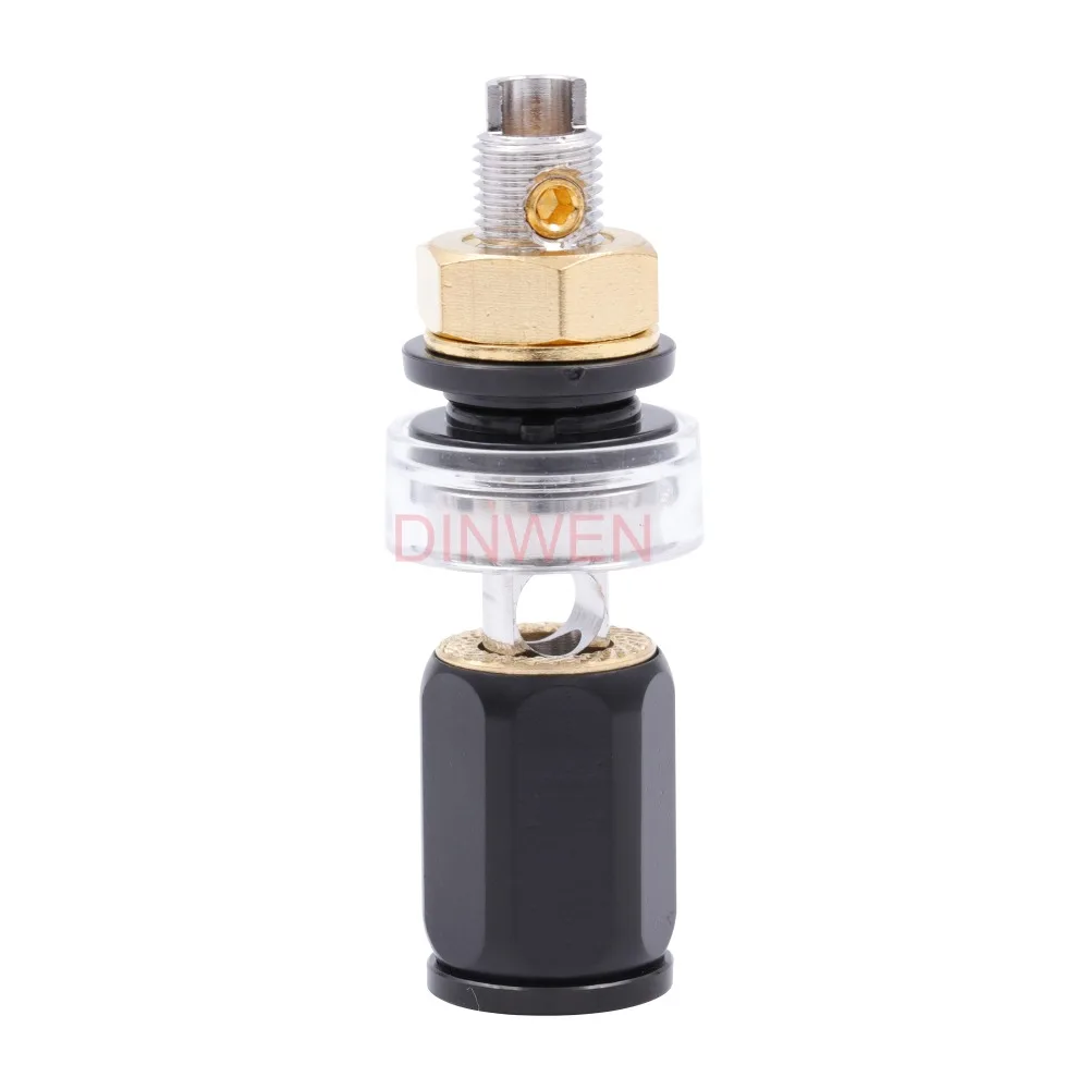 Rhodium Plated Brass Speaker Binding Post Cable Terminal Female Amplifier Banana Jack Connector Socket Screw Lock Hifi Audio DIY |