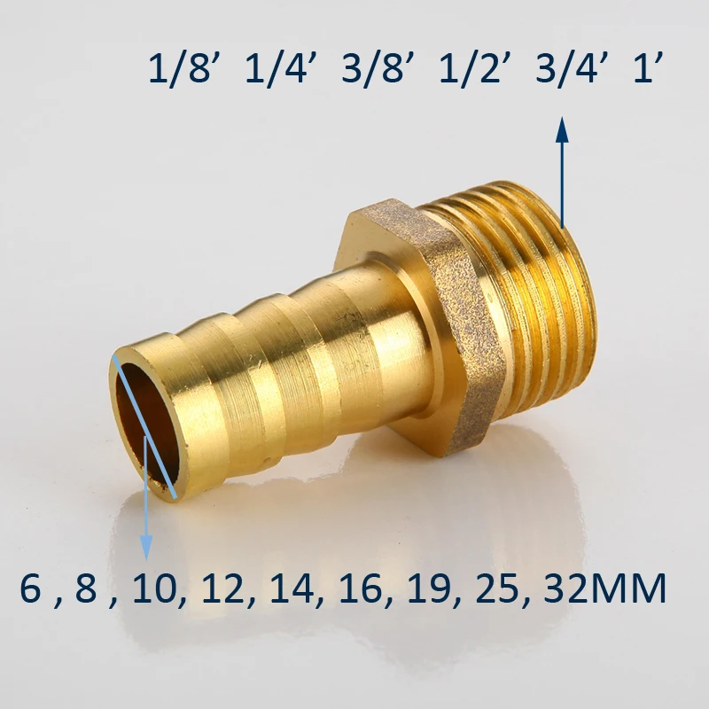 Латунный фитинг для труб 4 мм 6 8 10 12 16 шлангов 1/8 &quot1/4&quot 1/2 &quot3/8&quot BSP соединительный