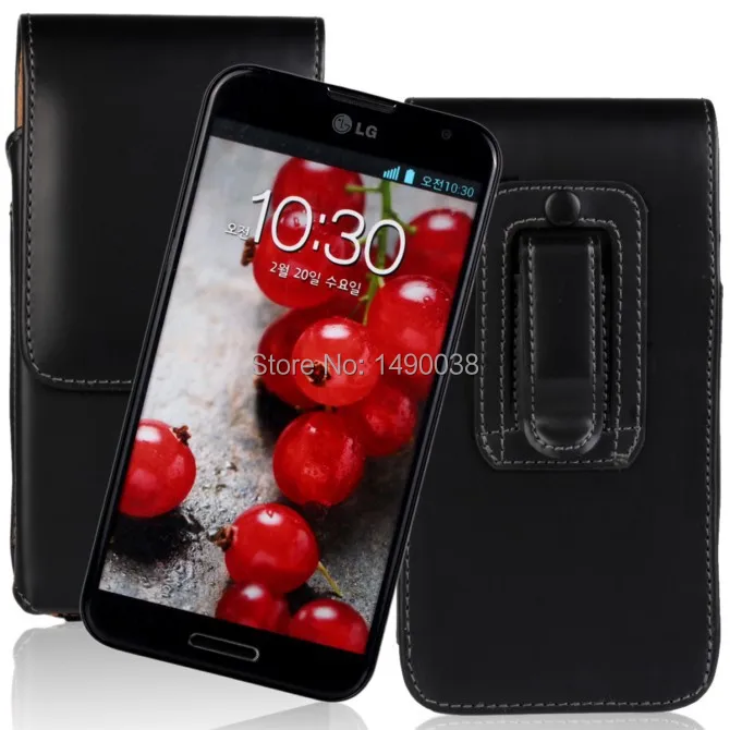 Высококачественный кожаный чехол с зажимом для ремня LG Optimus G Pro(F240) Бесплатная