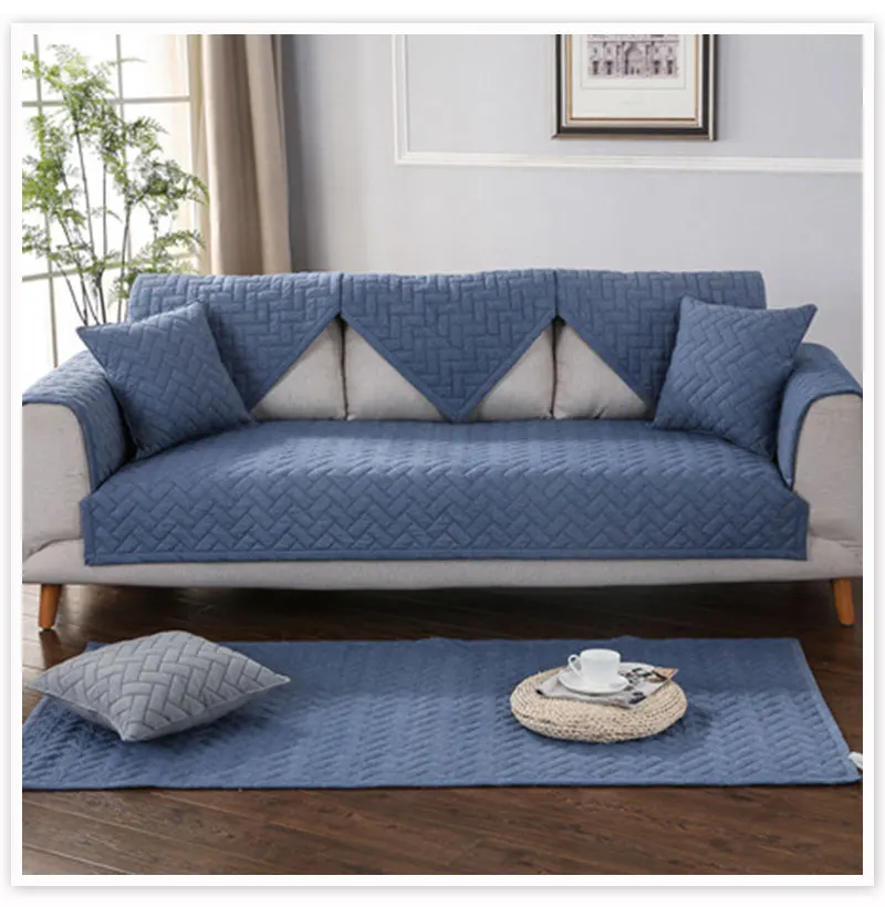 Современный стиль, синий, серый, хаки, стеганые Чехлы для дивана, хлопок, секционные Чехлы для дивана, чехлы для дивана SP4882