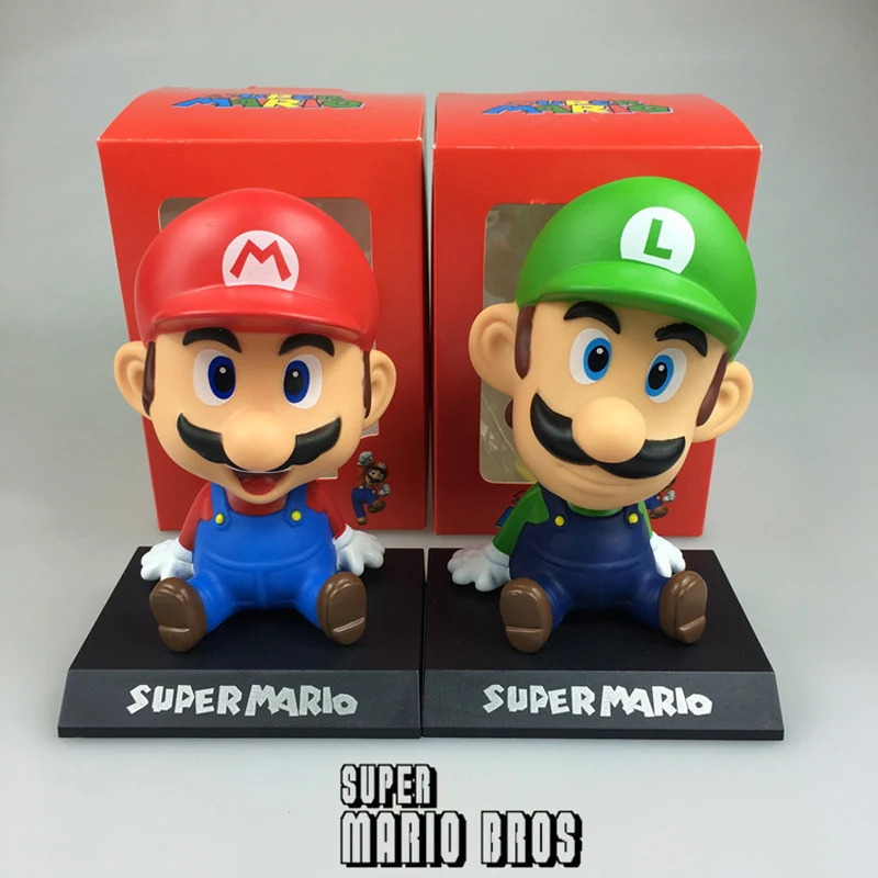 Забавный кукольный автомобиль Super Mario Bros, Игрушечная модель, милые Автомобильные украшения, автомобильные аксессуары для интерьера, детский подарок