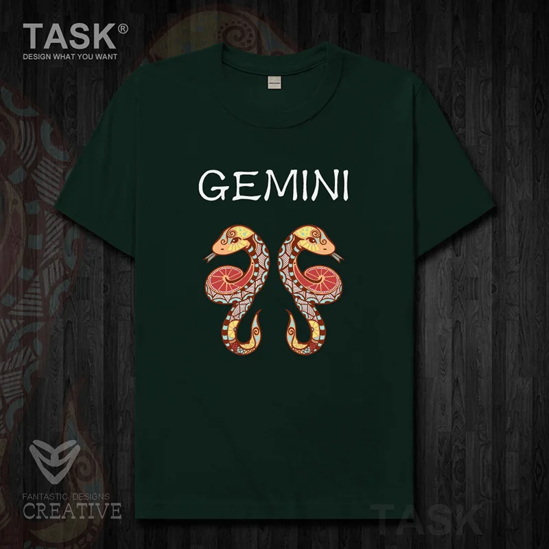 Мужская футболка с надписью Twelve concellations одежда короткими рукавами и принтом Gemini