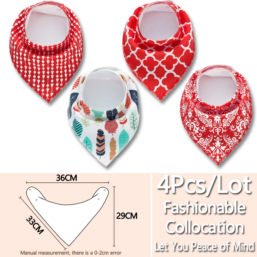 Нагрудник детский хлопковый 4 шт./лот водонепроницаемый для мальчиков и девочек |