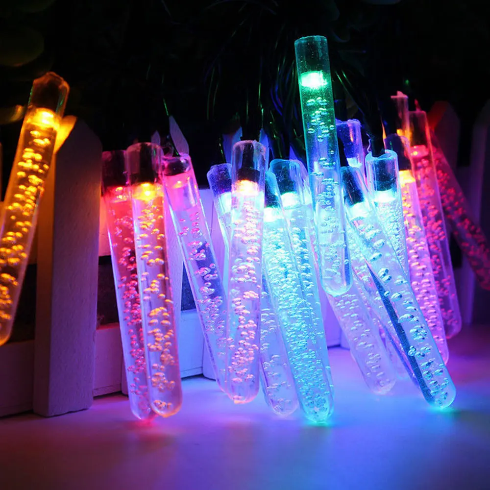 20LED Fairy Light Water Drop Solar String Romantic Garden Outdoor Super Bright for Xmas Decor Bubble Icicle Yard Festival Lamp | Лампы и