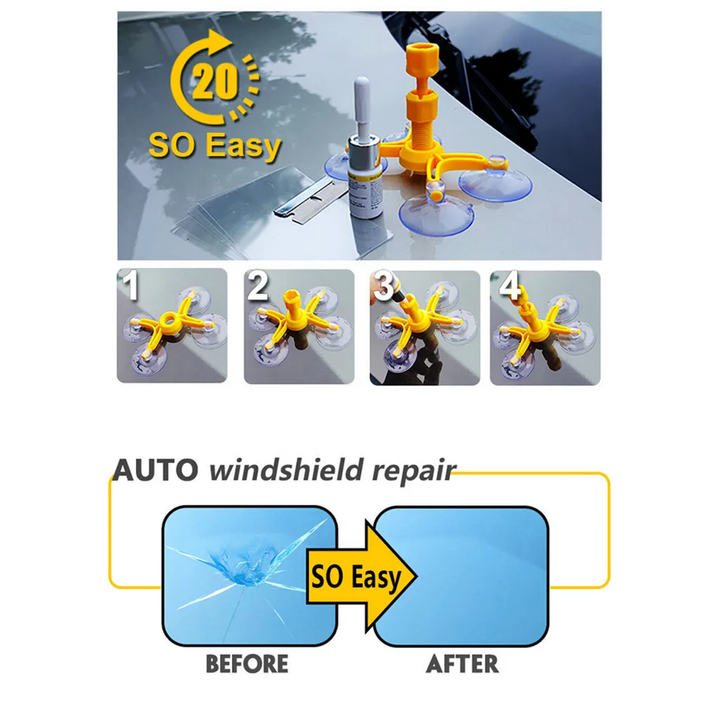 On sale vehicle Windshield Repair Kits Car Window Tools Windscreen Glass surface Scratch Crack Restore with glue | Автомобили и