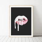 Постер с сексуальной губной помадой, американская модель, Кили, настенная Картина на холсте, принты, настенные картины, постер с ощущением губ, макияж, настенное искусство