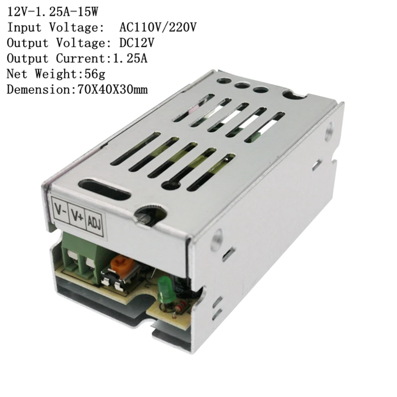 Алюминиевый переключатель питания AC100 240V DC 12V 2A 3A 5A 10A 20A 30A 40A 50A драйвер адаптера