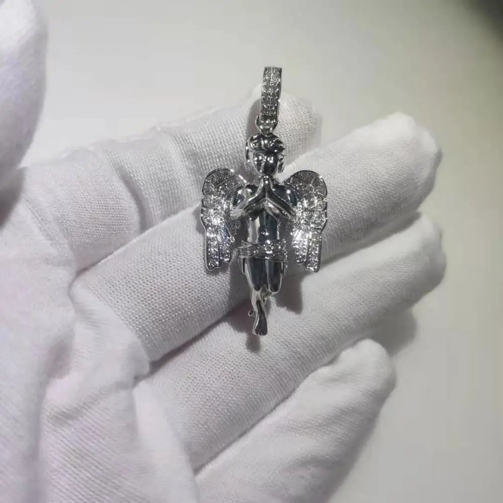 В стиле хип-хоп с мелким цирконием AAA камнем Bling лед из маленького ангела Подвески