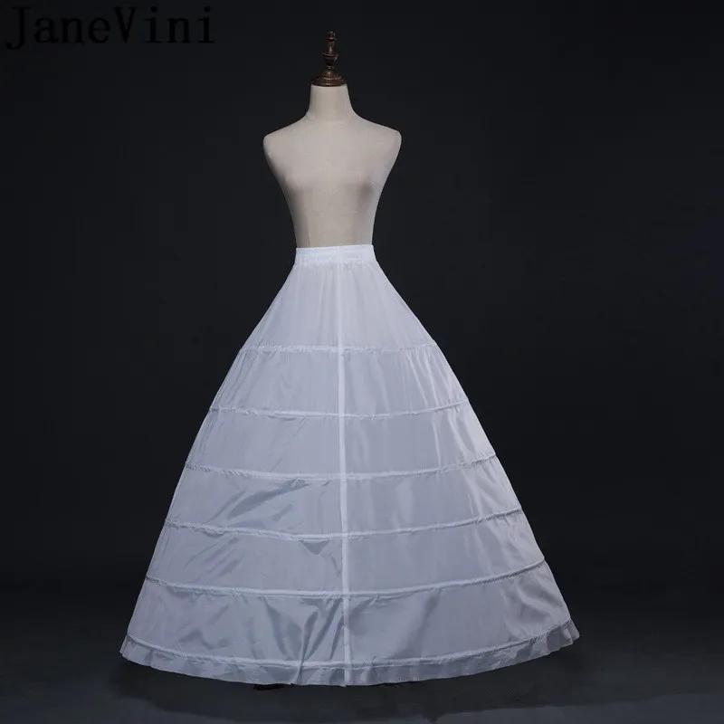 JaneVini 2019 Big Petticoat 6 Hoops Ball Gown Black Crinoline White Women Wedding Dress Underskirts Bride Underwear | Свадьбы и