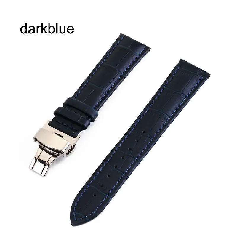 Darkblue UTHAI Z09 plus Ремешки для наручных часов из натуральной кожи 12-24 мм Универсальные часы Бабочка Пряжка стальная пряжка ремешок браслет+ инструмент - Цвет ремешка: Darkblue