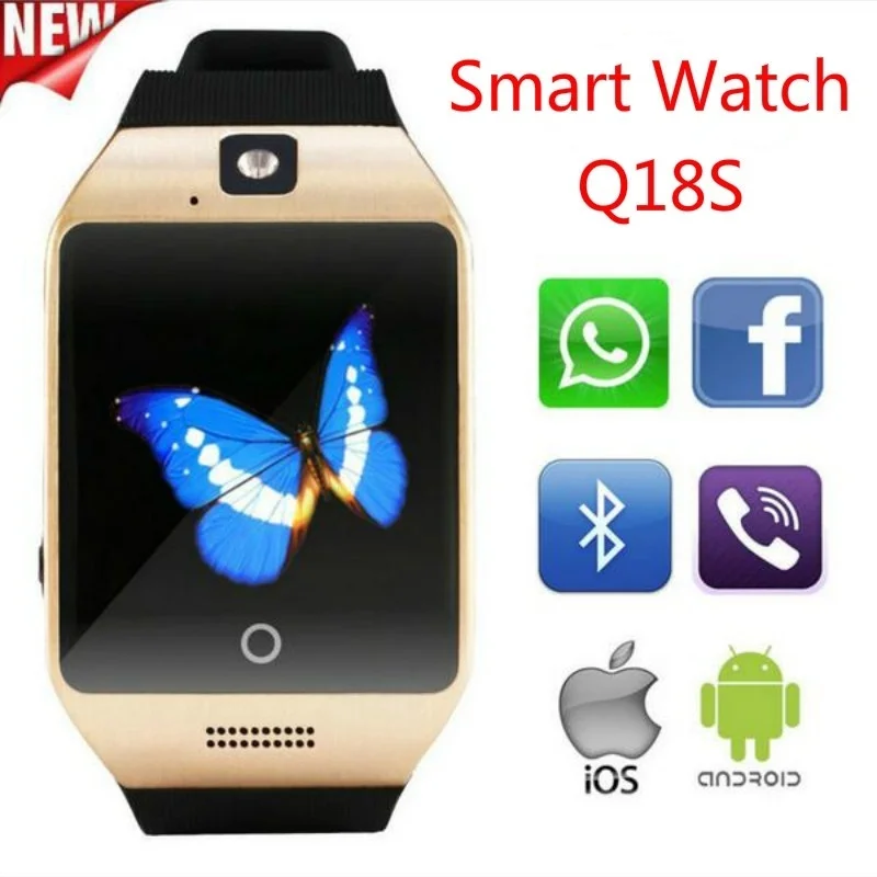 Смарт часы с камерой Q18 Bluetooth шагомер слот для SIM карты TF фитнес трекер спортивные