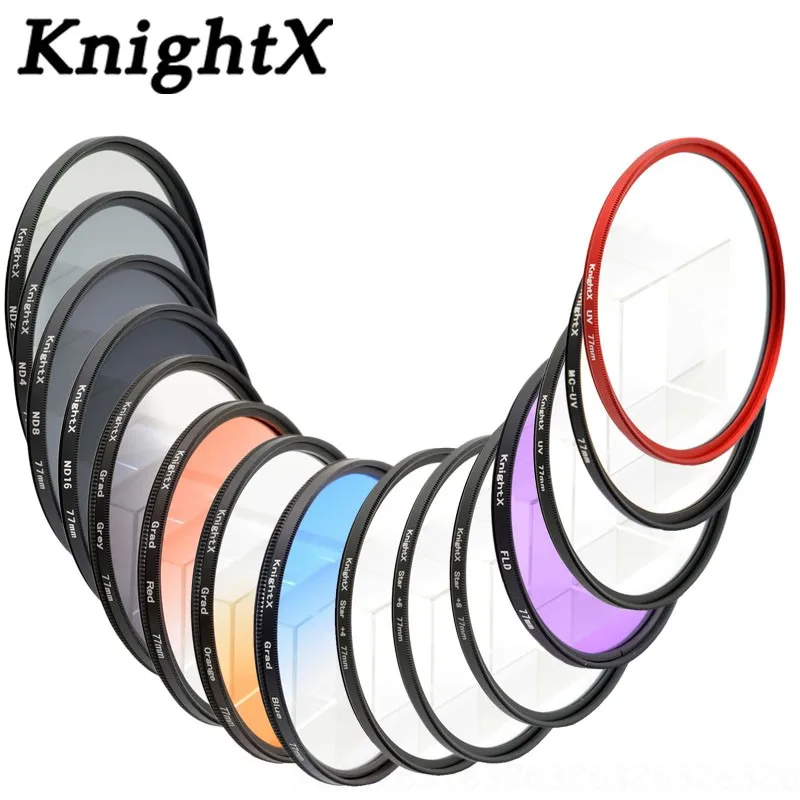 KnightX UV MC MCUV фильтр объектива камеры для sony Canon Nikon Pentax OLYMPUS светильник d3400 alpha a77 d700 fujifilm eos 49 52 55 58 мм