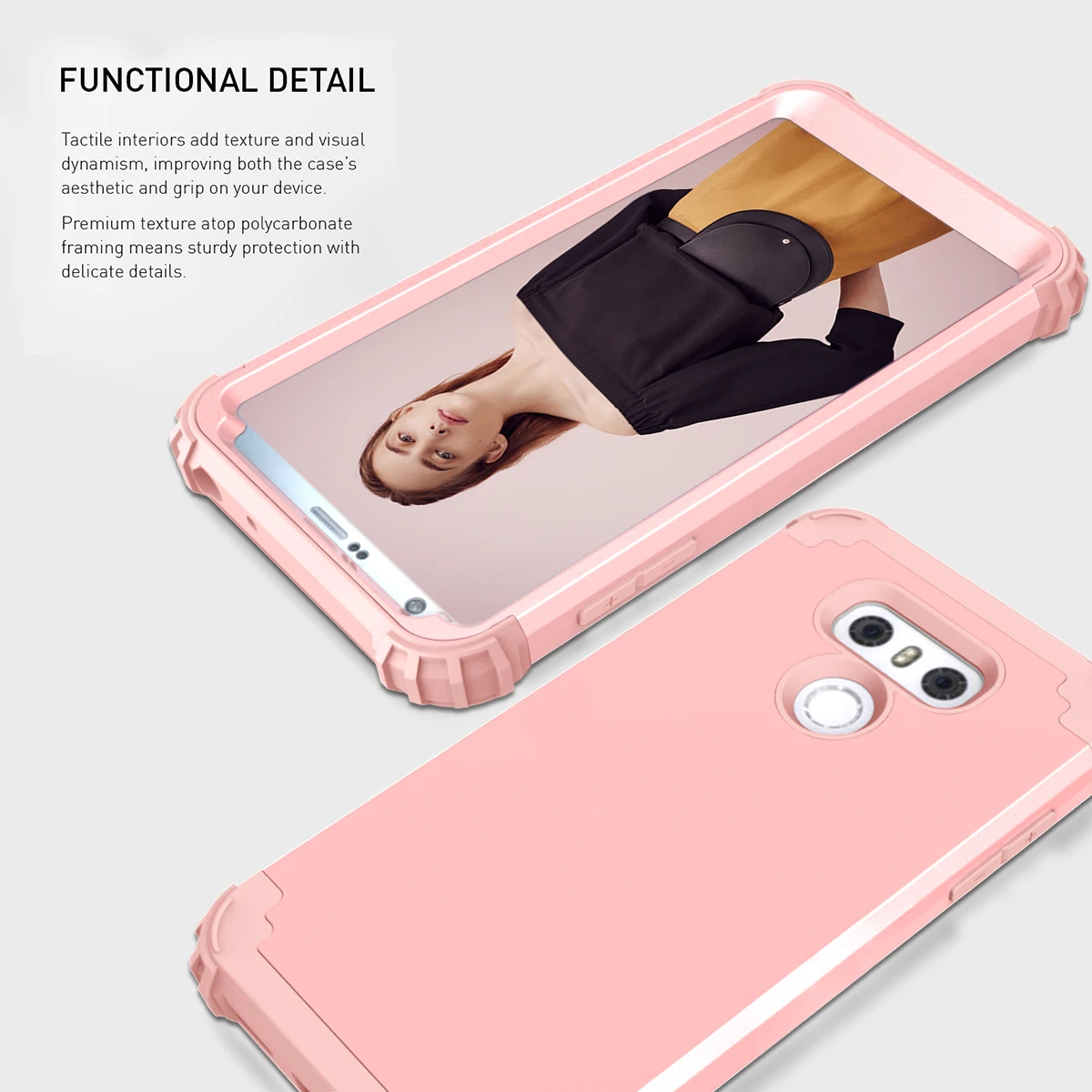 Shockproof Phone Cases for LG G6 Hard PC+Soft TPU 3-Layers Hybrid Full-Body Protect Cover G6(2017) Anti-Knock Shell |