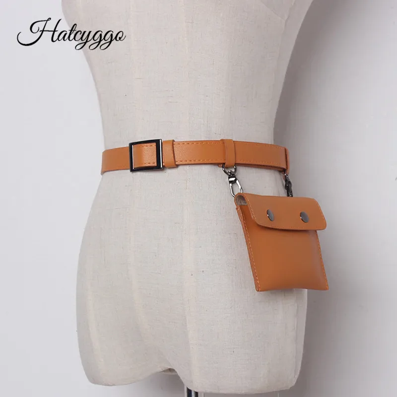 HATCYGGO Decorated Corset Belt For Woman Metal Pin Buckle Belt Riemen Pu Leather Waist Belts Womens Solid Ceinture Wholesale.