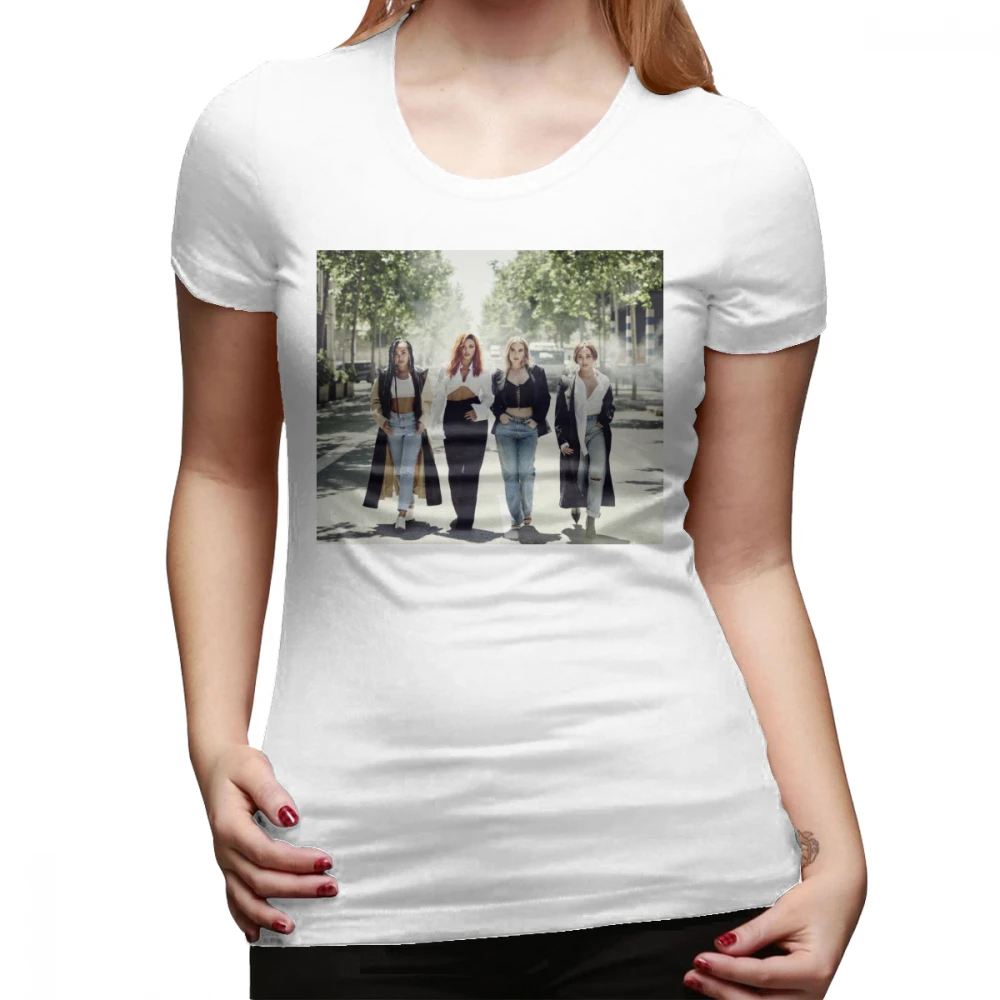 Футболка Little Mix LM5, футболка с круглым вырезом, XXL, женская футболка, зеленая, модная, короткий рукав, летняя, 100 хлопок, с принтом, женская футболка - Цвет: Белый