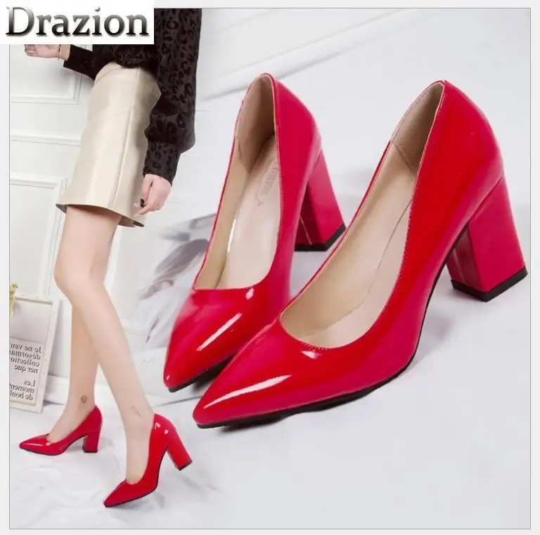 Новая женская обувь для работы на низком каблуке однотонные туфли из